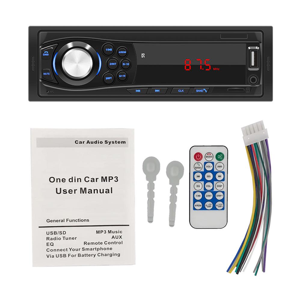 1 DIN Car Mp3 Player Stereo Remote Control Digital Bluetooth Audio Music Stereo Car Radio Multimedia Player USB/SD/AUX-IN
