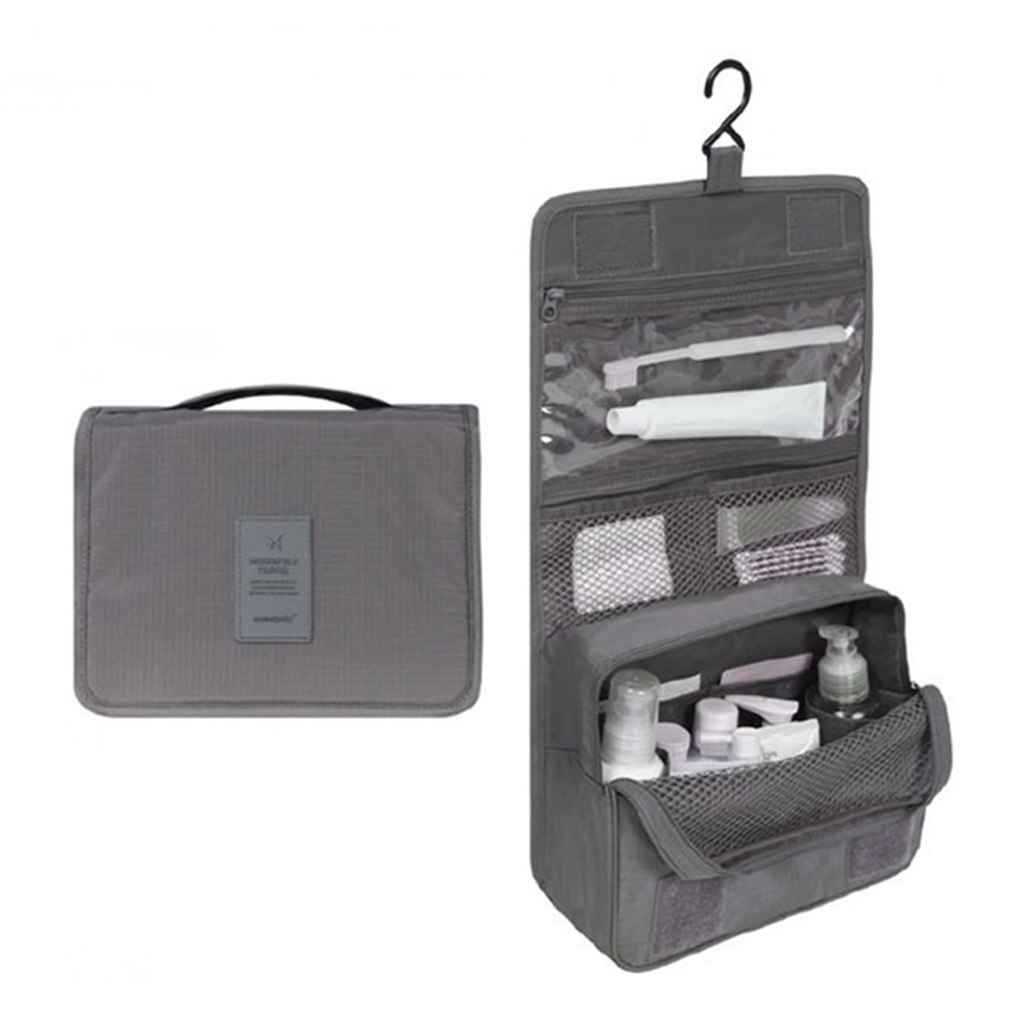 Portable Travel Storage Bag Cosmetic Organizer Cloth Underwear Toiletry Bag Organizer Suitcase Makeup Organizer Wash Storage Bag: Gray