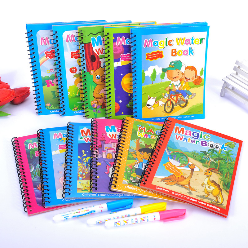 Animal Zoo Princess Magic Water Drawing Book Colorling Mermaid Cartoon Doodle Magic Pen Drawing Board Toys Kids Children