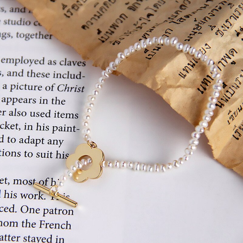 AOMU Summer Small Flower Pendant Necklace Metal Chain Necklace Collarbone Chain For Women Jewelry Party: 4 bracelet