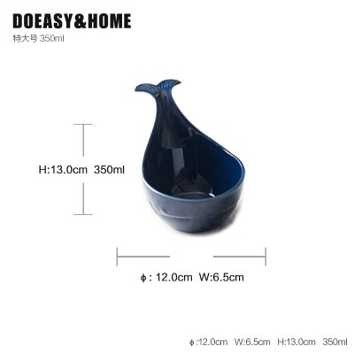 Keramik whale skål maträtt bakskål liten skål för hushållsbruk porslin porslin trending produkter: 350ml