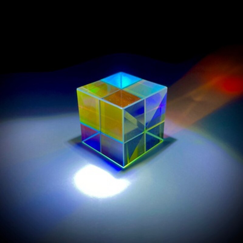 Six-Sided Bright Light Cube Stained Glass Prism Beam Splitting prism Optical Experiment Instrument optical Lens