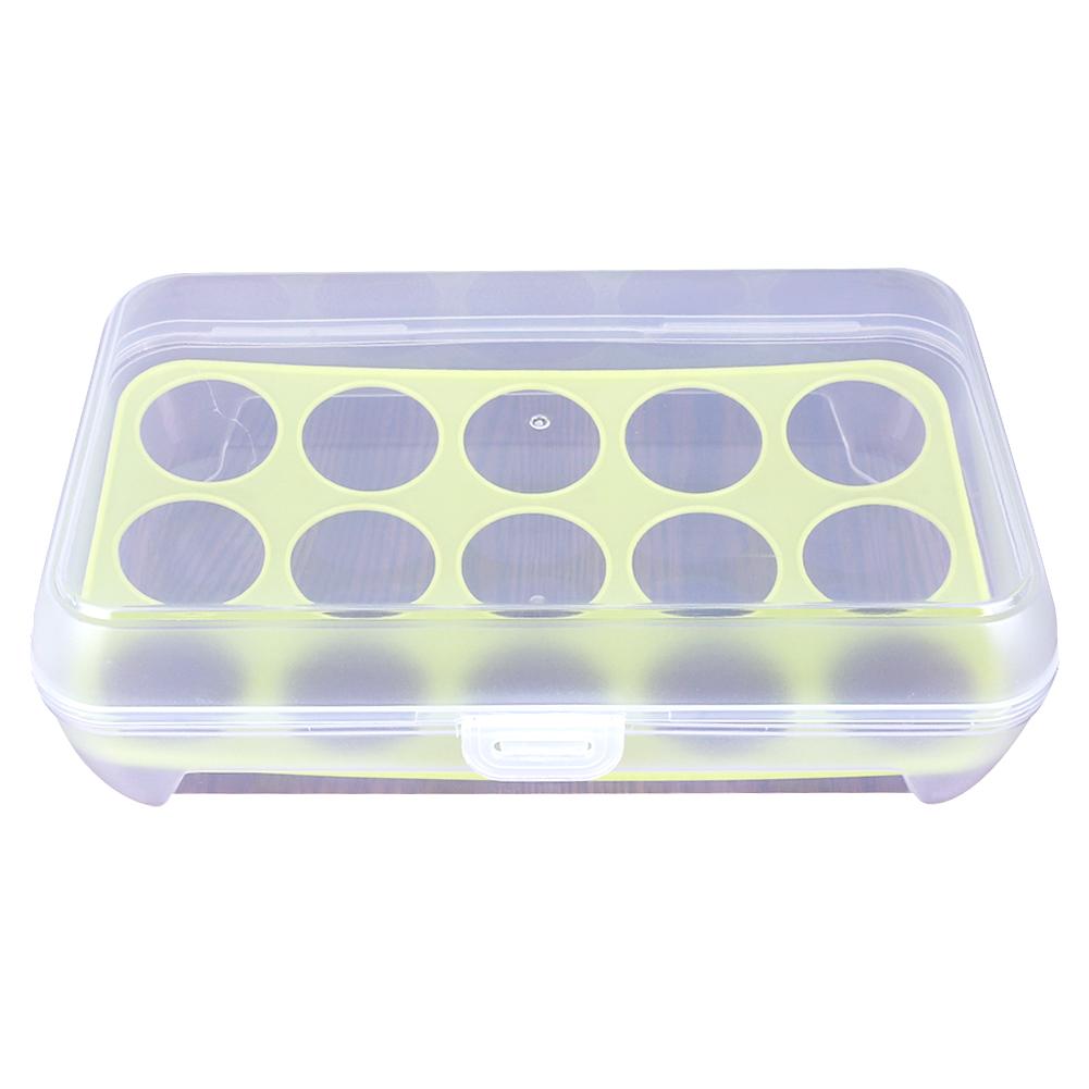 2/4/6/12 Grids Egg Storage Box Home Kitchen Organizer Egg Holder Container Case Portable Outdoor Camping Picnic Eggs Boxes Case: Green 15 Grids