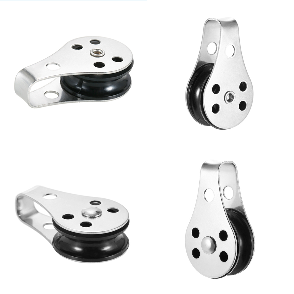 Polea de cuerda de 1-3 piezas, rodamiento de carga de acero inoxidable, polea de cuerda de elevación giratoria para bloques, corredor de cuerda, Kayak, herramientas para barcos