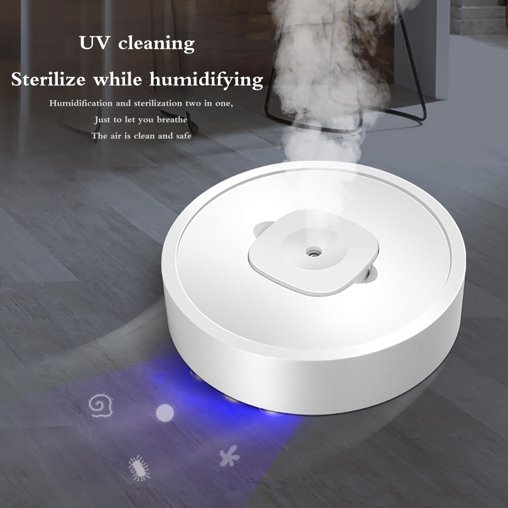 Air Humidifier With UV Disinfection Light Beads Mute Intelligently Movable Cool-Mist Maker Home Car Essential Oil Disinfectant