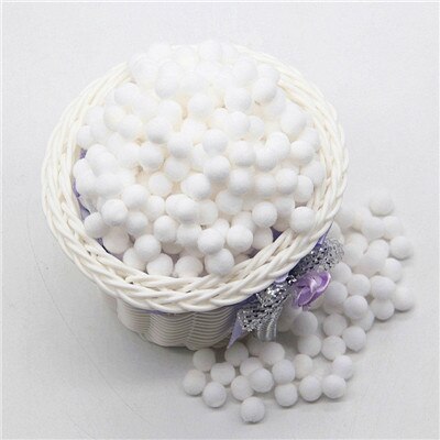 Hvid pompon 8mm 10mm 15mm 20mm 30mm 40mm pom poms ponpon håndværk forsyninger diy til børn tøj syning hjem bryllupsdekorationer: 10mm 288 stk