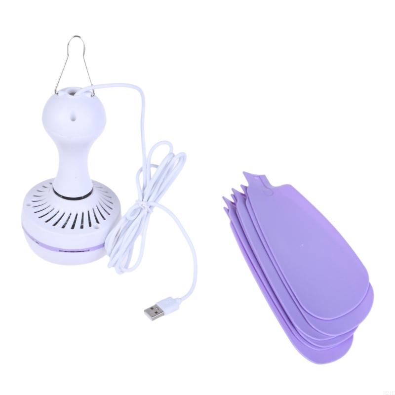 E21E Mini USB Ceiling Fan DC5V Hanging Fan for Indoor Outdoor Use in Car Dorms Tents: PURPLE