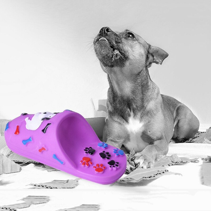 Valp toffel leksak rolig interaktiv leksak tecknad tass hund barnsjukdomar leksak husdjur pipande leksak hund bite ljud realistisk leksak slumpmässig färg
