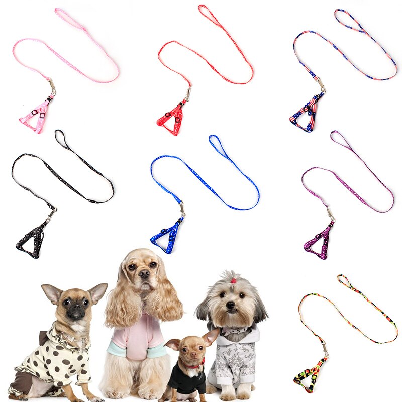 Kleurrijke Hond Halsbanden Harness Hondenriem Polyester Trekkabel Zachte Walking Harness Lead Dierbenodigdheden Hond Accessoires