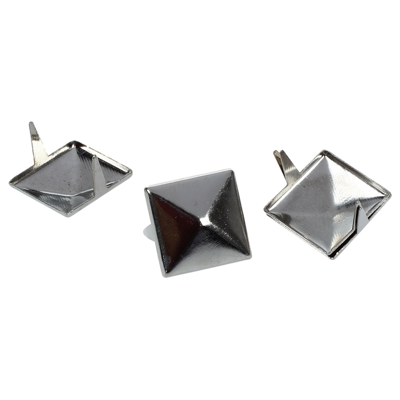 Approx. 100pcs 2 Prongs Pyramid Studs 12mm Silver--Great for Any Leathercraft Project, Like Velts, Handbags, Bracelets, Jacket