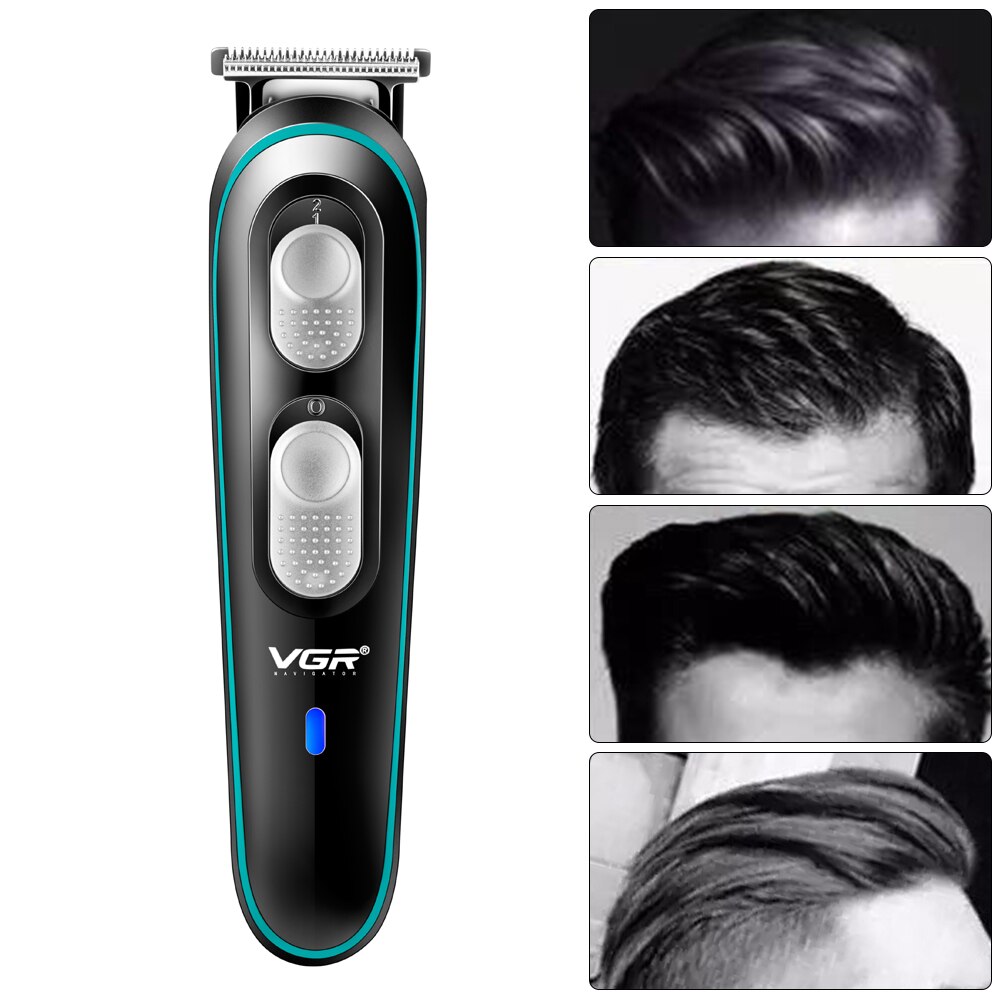 Cortadora de pelo VGR V-055, máquina de corte de pelo sin cable, máquina de barbería, afeitadoras, herramientas de corte de pelo recargables con 4 cabezales