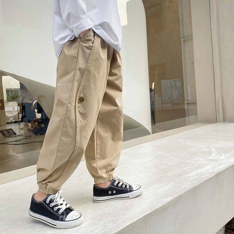 VFOCHI 2021 nuovissimo 4-14T pantaloni per ragazzi primavera autunno tinta unita pantaloni per bambini abbigliamento per adolescenti vita elastica pantaloni Cargo per ragazzo