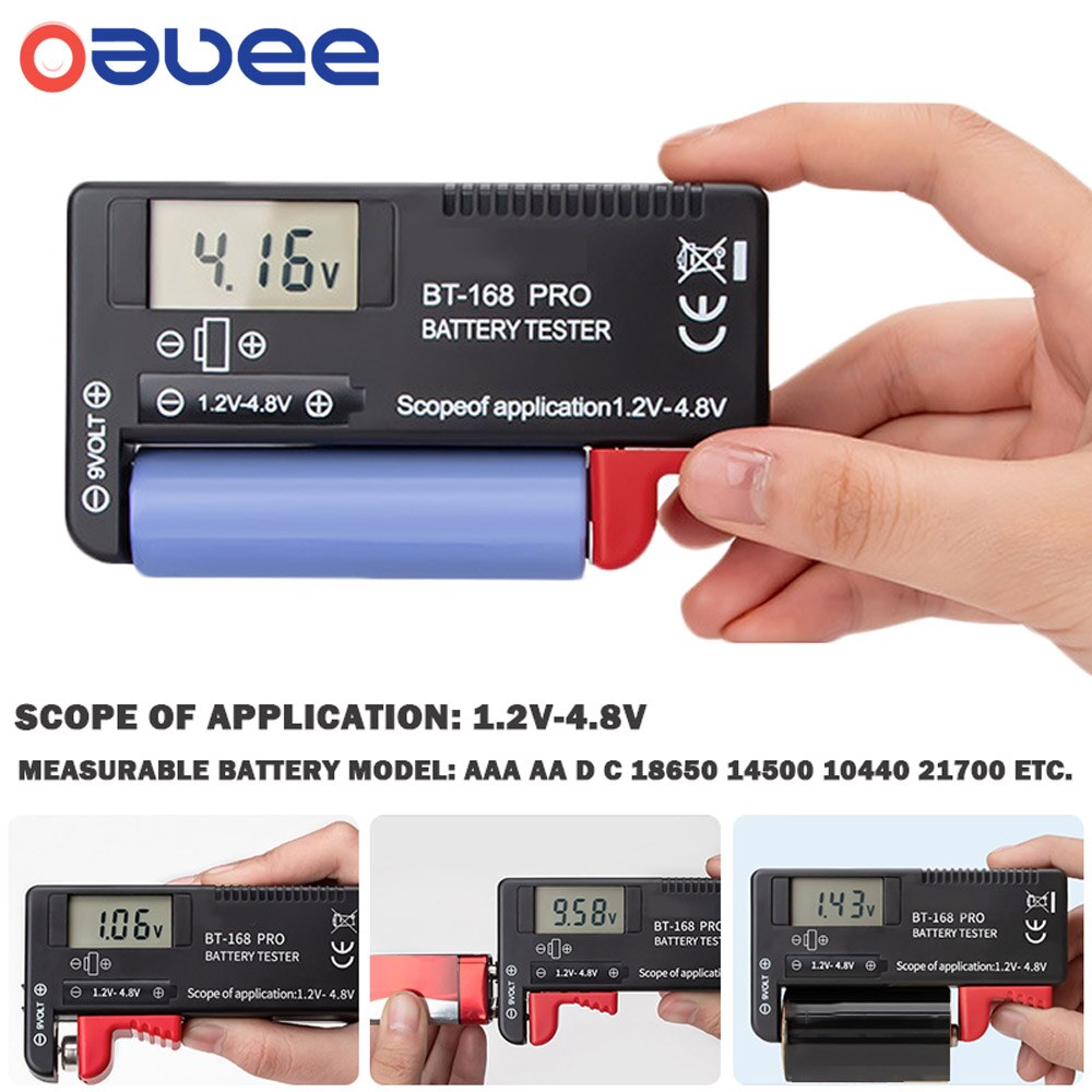 Digital Lithium Battery Capacity Tester Checkered load analyzer Display Check AAA AA Button Cell Universal test