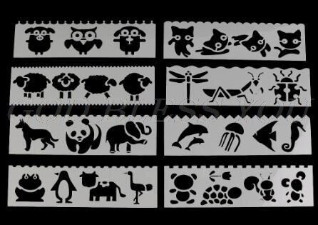 8 Stks/set Kids Plastic Tekening Sjabloon Heersers Stencils Diy Schilderen Diy Maken School Supply Gereedschap Craft: 2