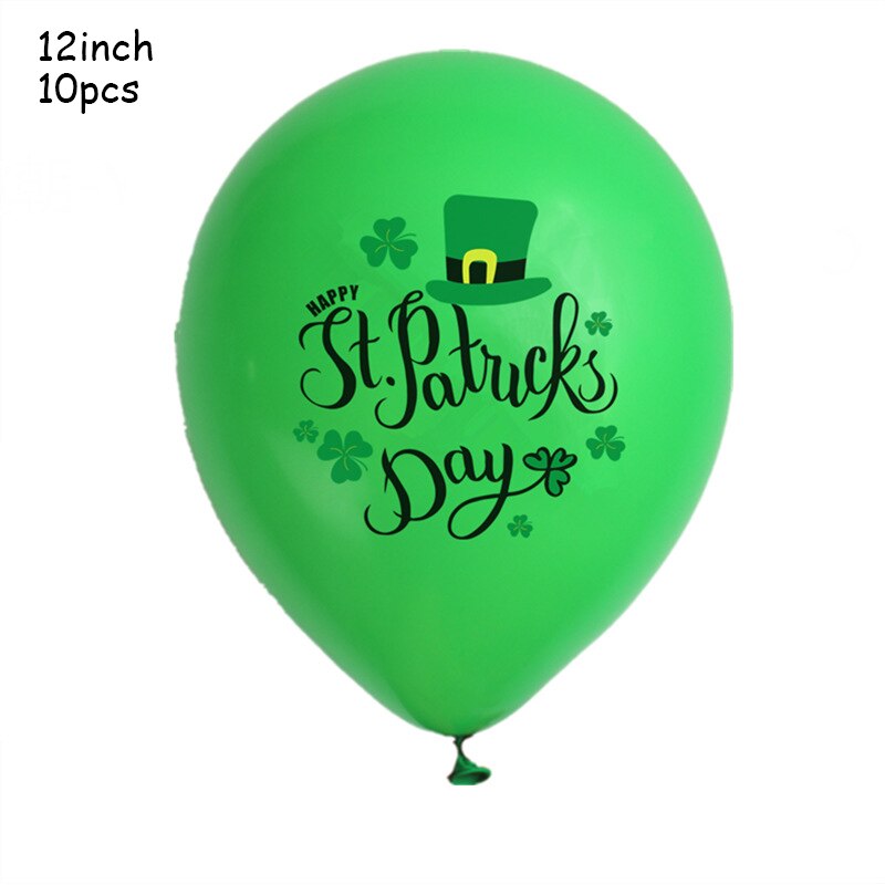 Leeiu St Patrick 's Day Decorations Green Clovers Banners Shamrock Lucky Irish Party Garlands Irish Festival Latex Balloons: 4