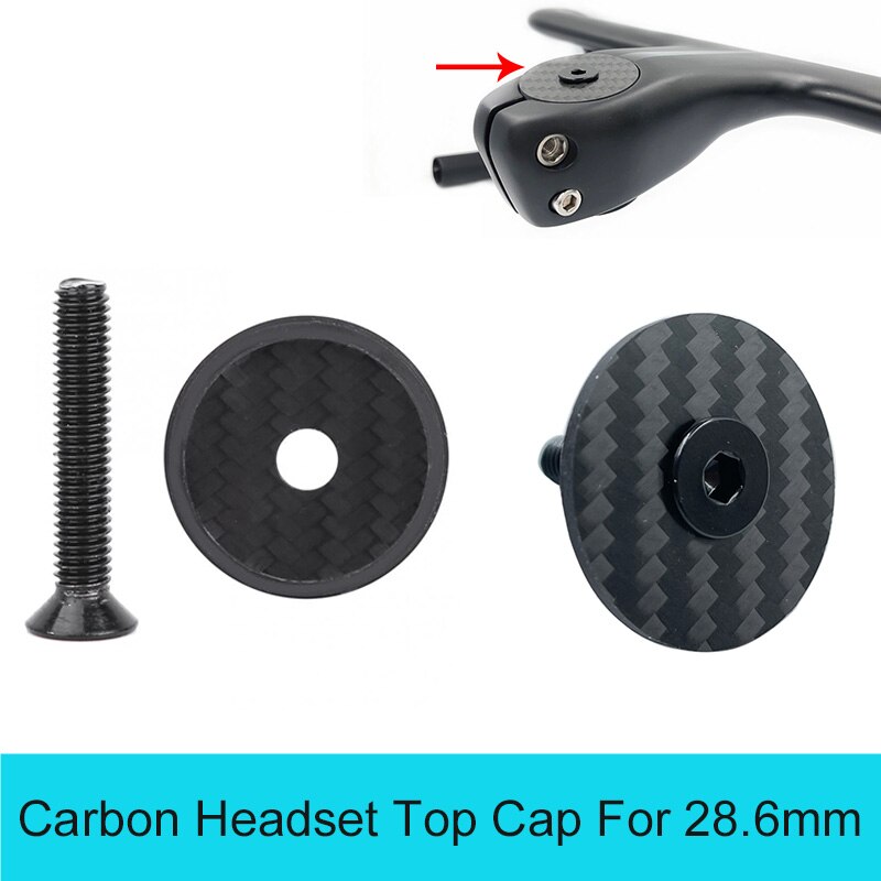 Bicycle Stem Carbon Top Cap MTB Road Bike For 28.6mm Fork Tube Carbon Fibre Headset Cap Cover