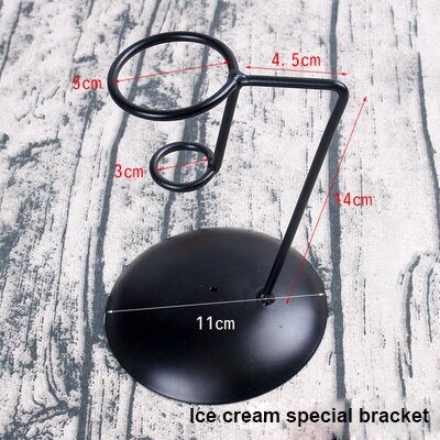 Black Iron Cone Holder ice cream Stand Flavoring Rack Ice Cream Tools 10 Holes Acrylic Stand Ice Cream Crisp tube Cone Holders