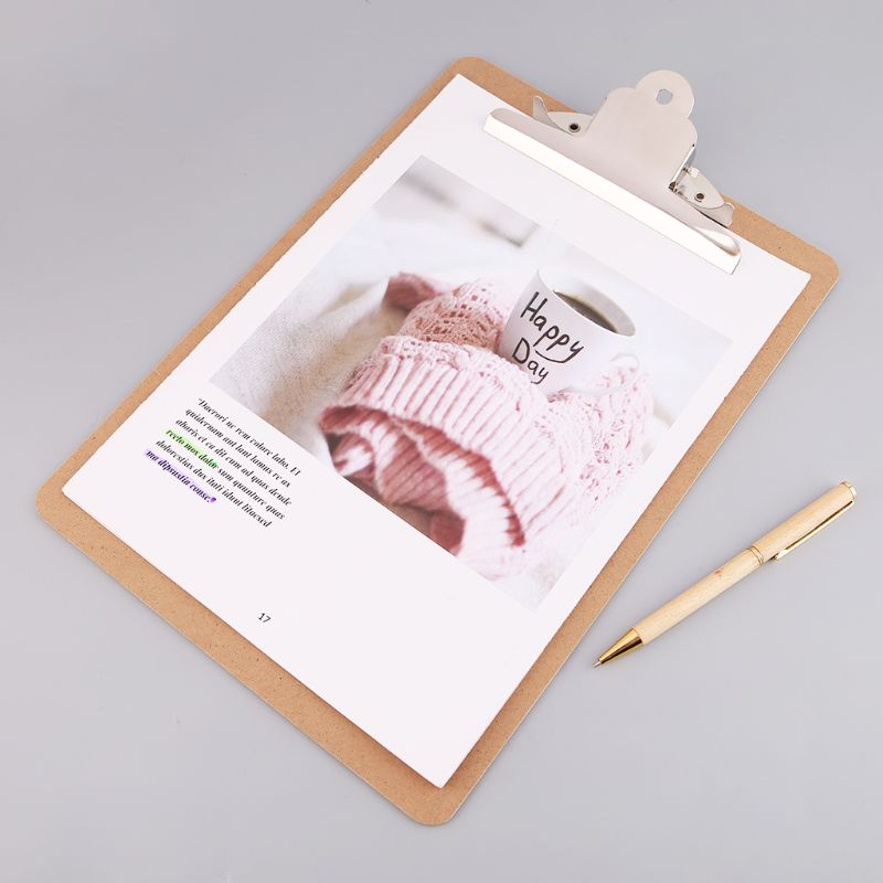 Portable A4/A5 Wooden Writing Clip Board File Hardboard with Batterfly Clip for Office School Stationery Supplies