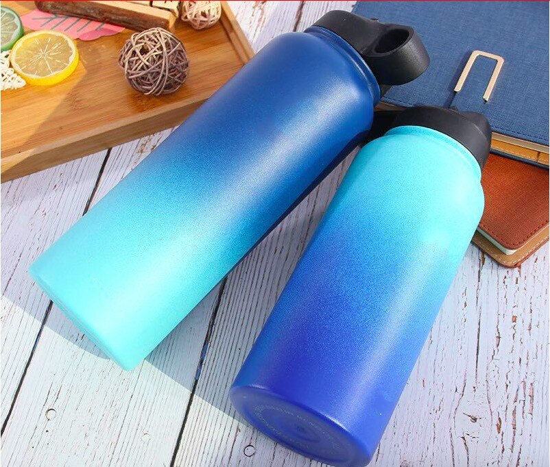 7 kleuren Kleurrijke Geïsoleerde Rvs Water Flessen 18 OZ/32 OZ/40 OZ Brede Mond met thermoskan Sport Deksels