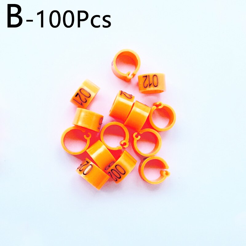 100Pcs Identify Ring Digital Pigeon Foot Rings Carrier Home Bird Parrots Training Feeding Supplies Leg Number Pets Birds Bands: B