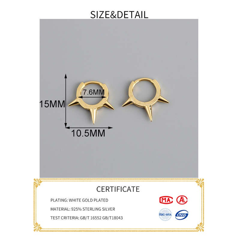 Inzatt Echt 925 Sterling Zilveren Geometrische Minimalistische Oorringen Hiphop Voor Mode Vrouwen Party Fijne Sieraden Accessoires