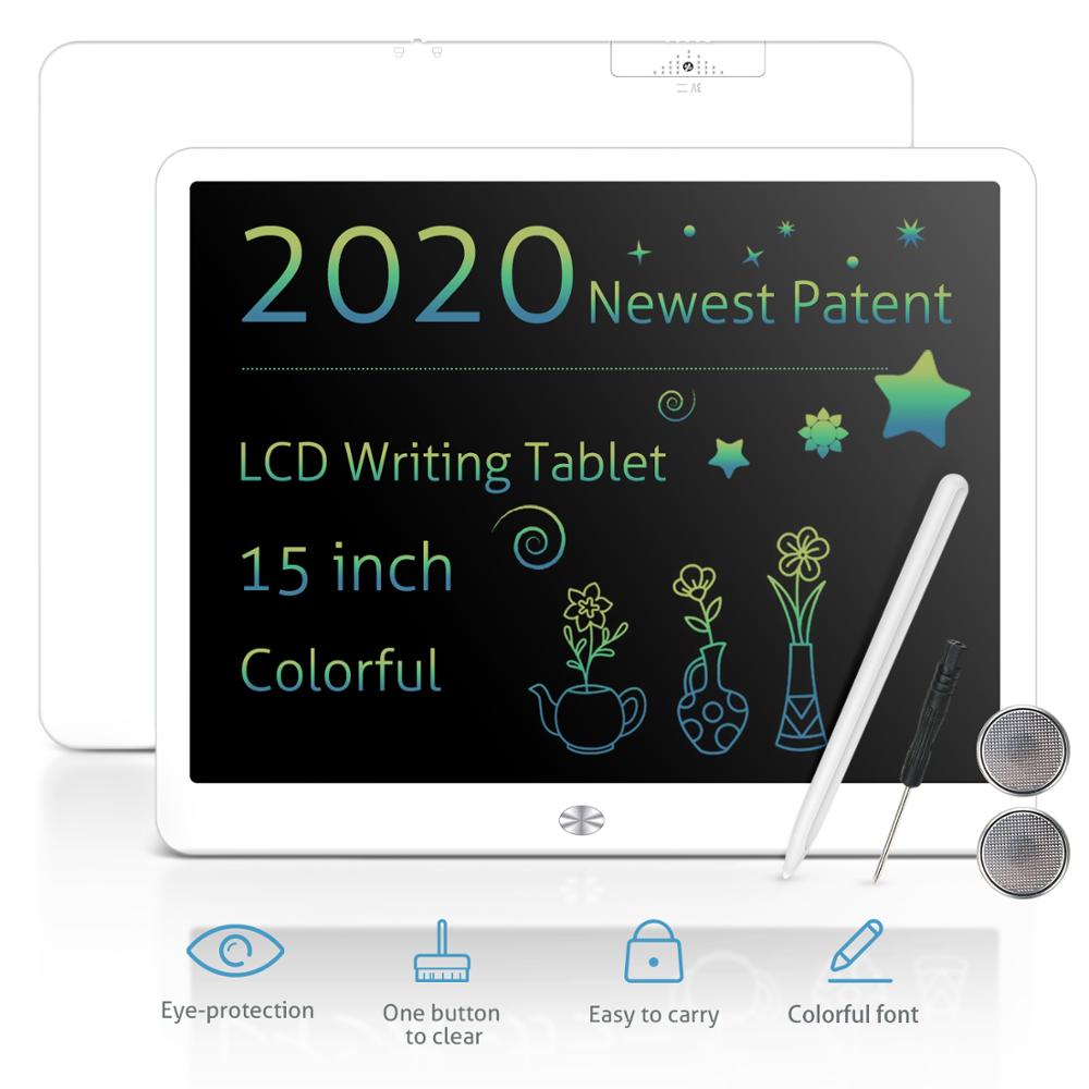 15&quot;LCD Writing Tablet with Pen Digital Drawing Electronic Handwriting Pad Message Graphics Board: wihte Multicolor