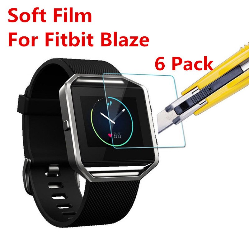 Metalen Beschermhoes Frame Case Cover Shell Voor Fitbit Blaze Roestvrije Vervanging Case Activiteit Tracker Horloge Accessoires: 6pcs Blaze film
