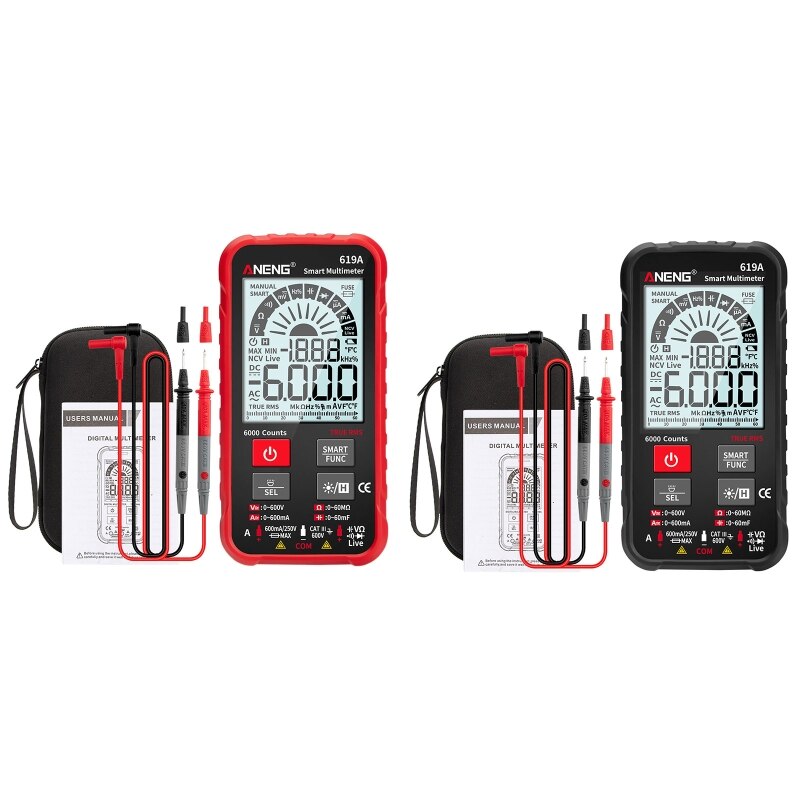 True RMS 6000 Counts Digital Multimeter Analog Bar AC/DC Current Voltage Tester J2HA