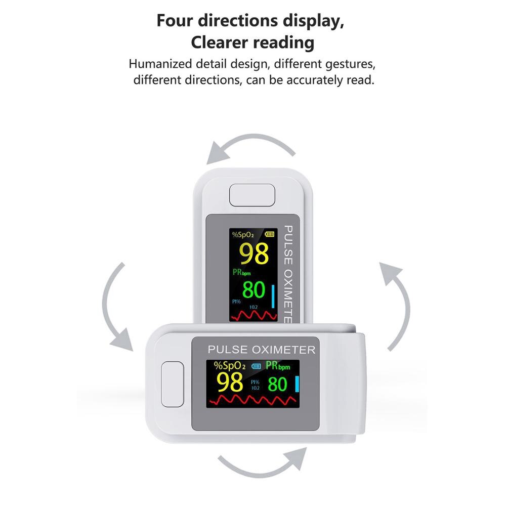 Fingertip Pulse Oximeter with LED Display Home Digital Oximeter Blood Oxygen Sensor Saturation SpO2 Monitor Measurement Meter