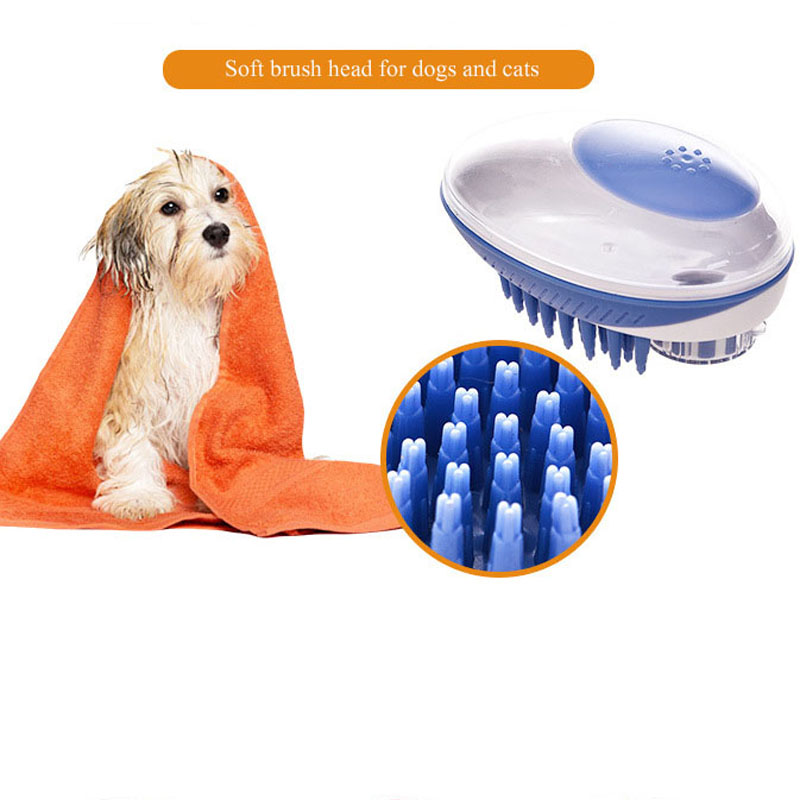 Huisdier Borstel Silicon Bad Schoonmaken Grooming SPA Borstel 2 In 1 Shampoo Doseren Hond Massage Baden Tool Pet Kat Douche attachment