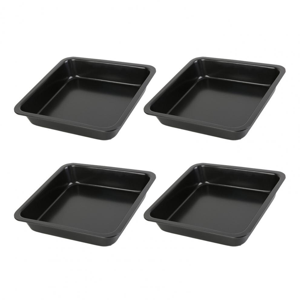 4Pcs/set Baking Tray Square Non-stick Carbon Steel Bakeware Bread Cake Tray for Home Kitchen Tool