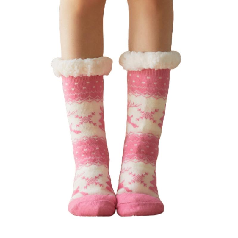 Calcetines térmicos de invierno para mujer, calcetín de lana, antideslizantes, de Cachemira, para dormir, para Navidad, deportivos, cálidos: 06