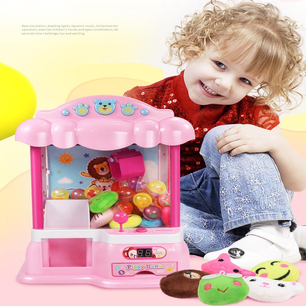 Juego de Arcade garra, dispensador de dulces, máquina de muñecas con Clip para niños, de cumpleaños y Navidad para niños