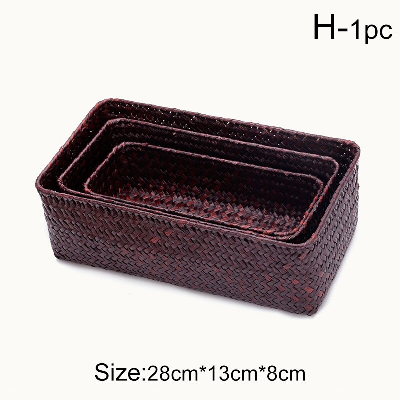 Handgemaakte Stro Gedroogde Bloem Fruit Pot Opslag Mand Rotan Doos Snoep Oortelefoon Organizer Diversen Organizer Home Decor: H