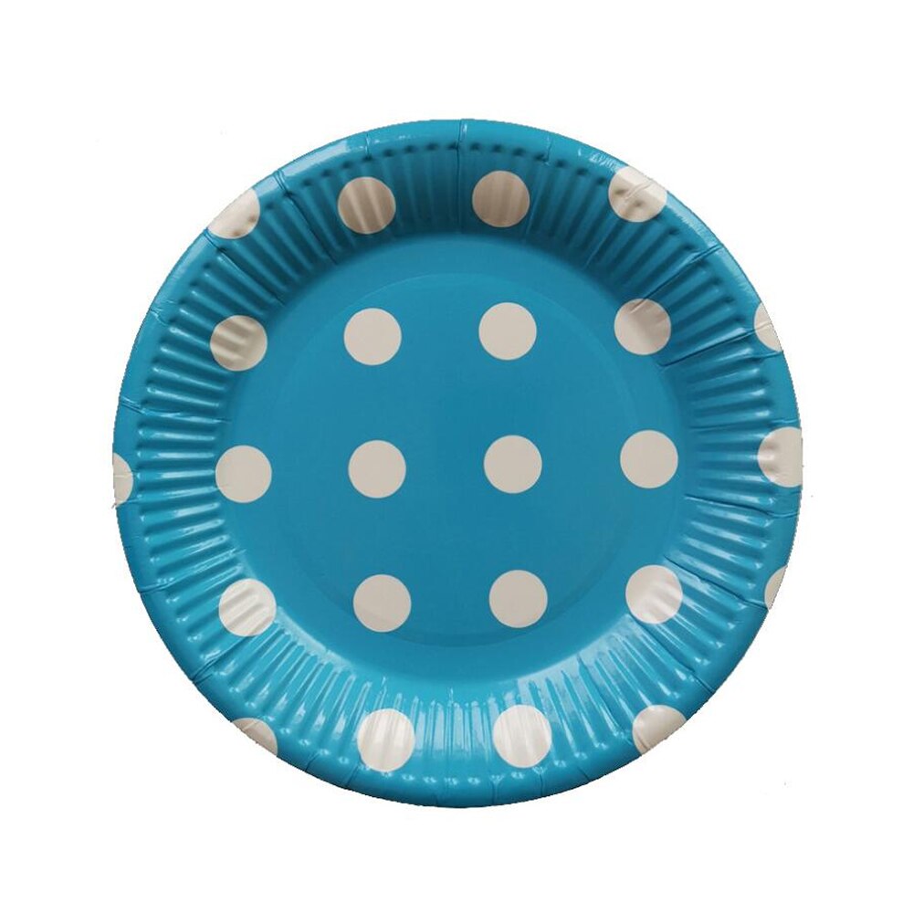 10 pcs Birthday Party Plates Set Polka Dot Decoration Tableware Paper Plates Wedding Decorations Home Supplies for Kids: 4