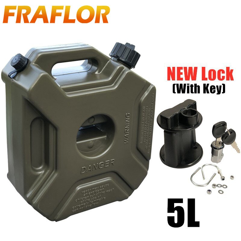Serbatoio di carburante di ricambio per motocicletta verde da 5 litri taniche di plastica per auto serbatoi di benzina tanica di olio contenitore di olio di backup taniche di carburante: verde tank con lock