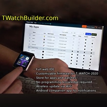 LILYGO T-watchbuilder ESP32 Development Board - 1.54" IPS Touch Screen, WiFi, Bluetooth, Vibration Motor, Speaker, Pedometer
