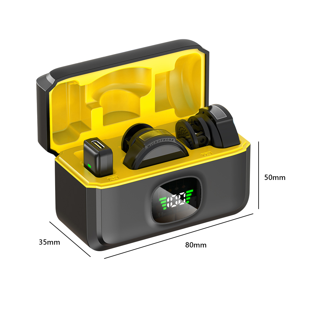 For Xiaomi Wireless Lavalier Lapel Microphone iPhone iPad Android Type-C Phone Live Game Recording Interview with Magnetic Clip