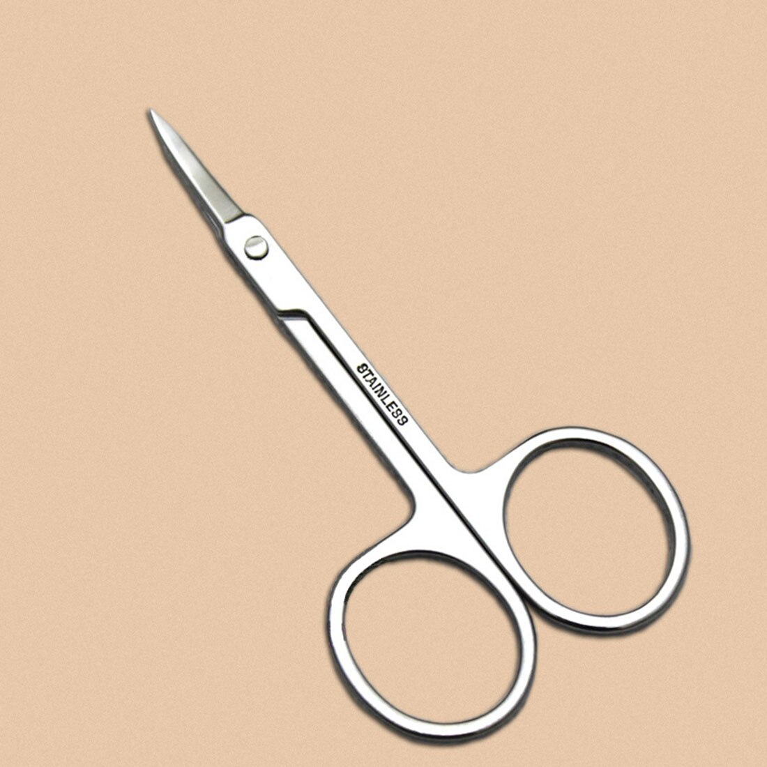 Tijeras de maquillaje de acero inoxidable, para la nariz, pelo, cejas pequeñas, corte, manicura, cejas con cabeza afilada, herramienta de maquillaje de belleza