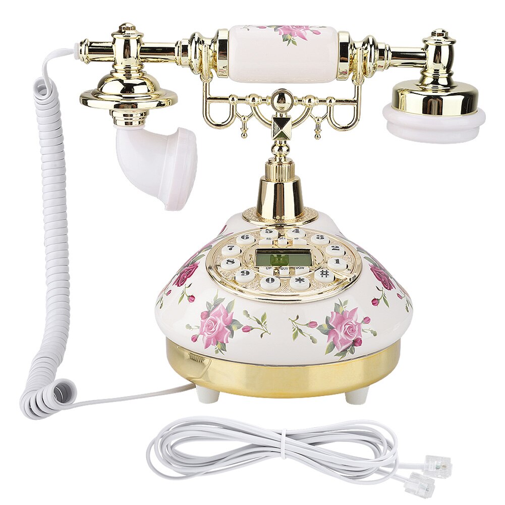 Retro Vintage Telephone Home Landline Phone Desktop Corded Fixed Telephone Ceramic Old Phone for Home Office Hotel Decoratioin: MS-9101