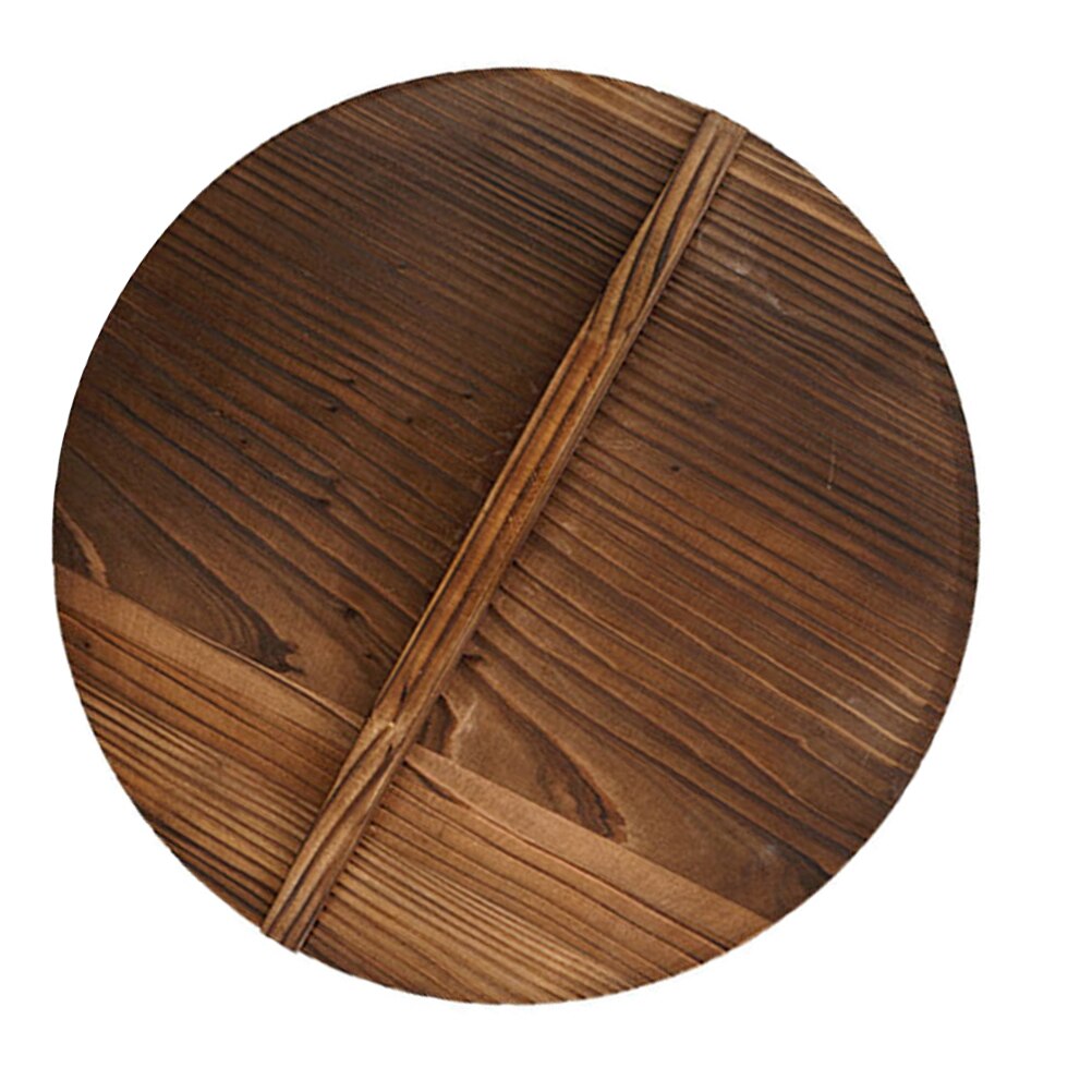 Cover Anti-Overflow Pot Cover Hout Wok Deksel Houten Pot Deksel Retro Wok Cover Voor Thuis Restaurant Koken: 34x34cm