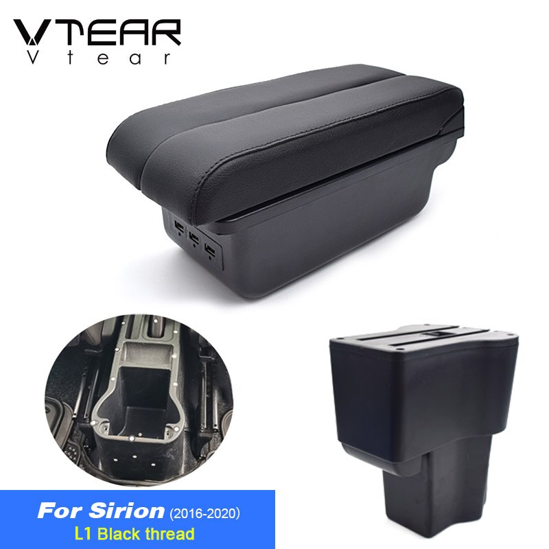 Vtear For Daihatsu Sirion Armrest Interior Center Console Storage Box Arm Rest Car-Styling Decoration Accessories Parts: 16-20 E Black