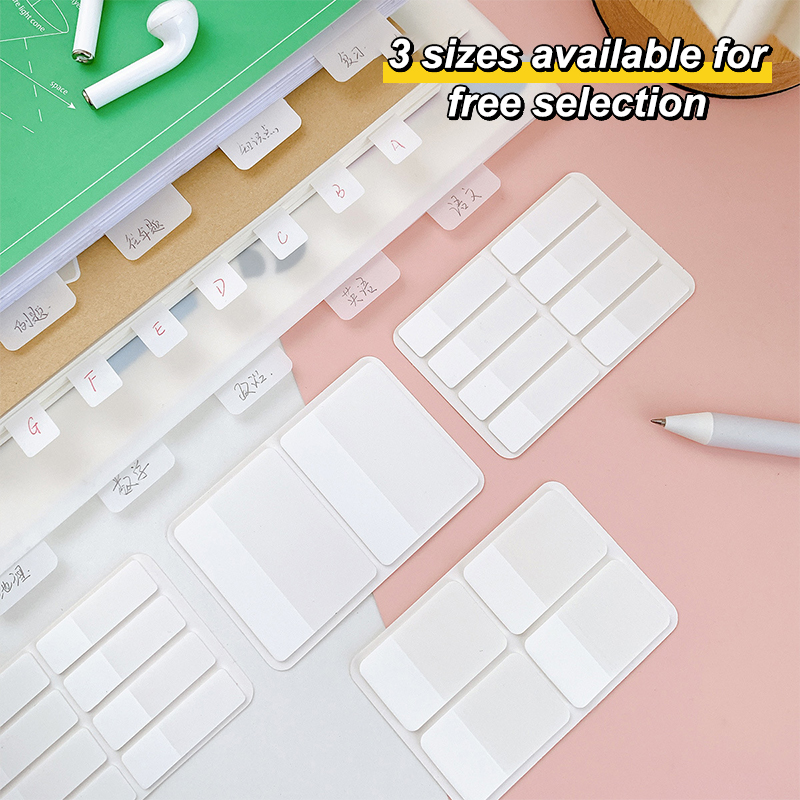 Transparent DIY Index Stickers in Pure White - 40/80/160 Pages for Office & School Supplies