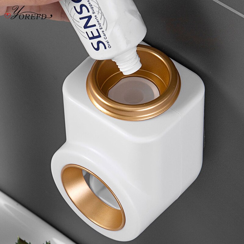 OYOREFD-exprimidor de pasta dental de pared, dispensador de pasta dental completamente automático, soporte para pasta dental de baño, accesorios para el baño