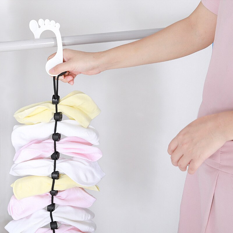 Multi-layer Sokken Lanyard Hanger Droogrek Kleding Handdoek Handtas Houder Mesh Droger Winddicht Ondergoed Sokken Clip Haken Rails
