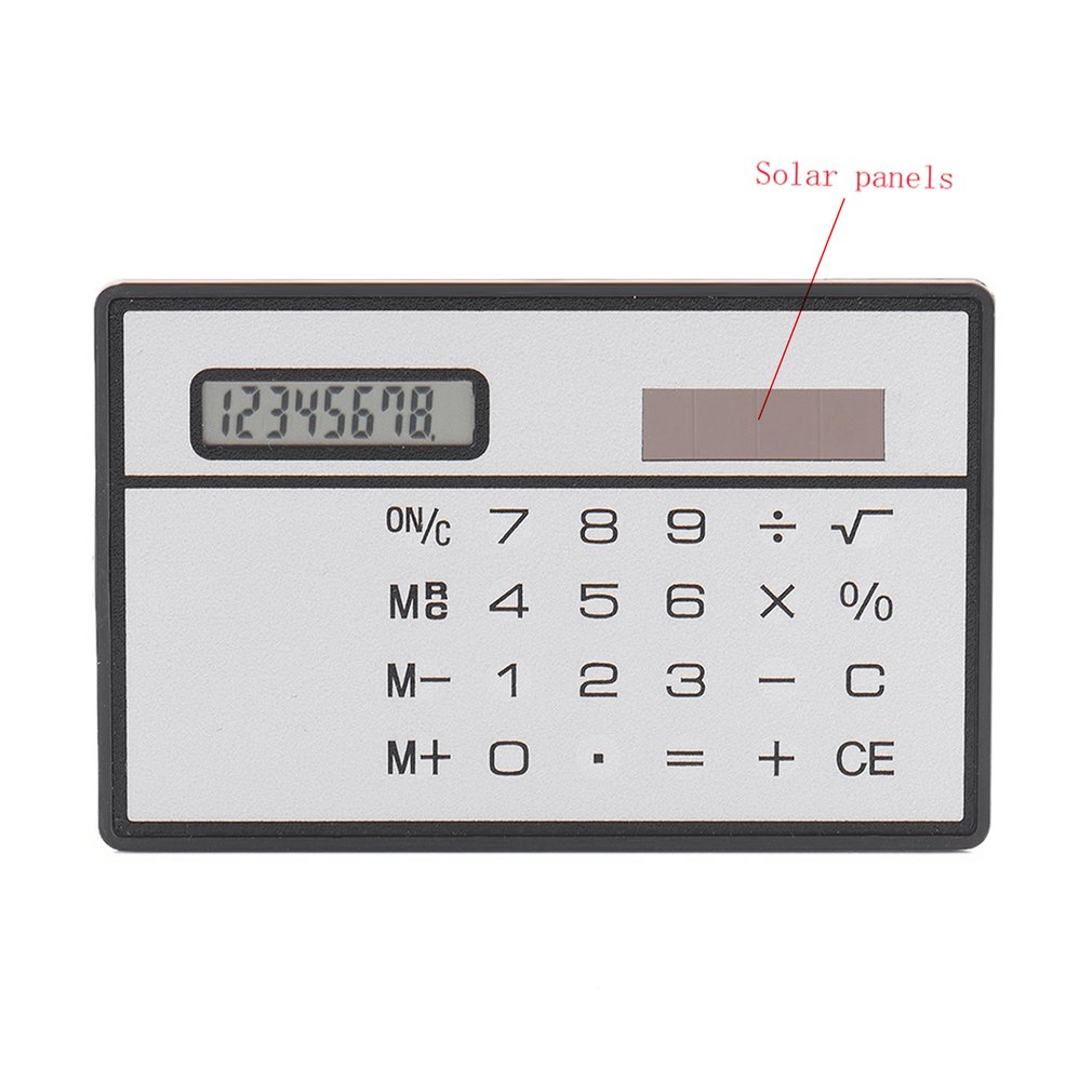 Calculadora de energia solar ultra fina de 8 dígitos com tela sensível ao toque design de cartão de crédito portátil mini calculadora para a escola de negócios