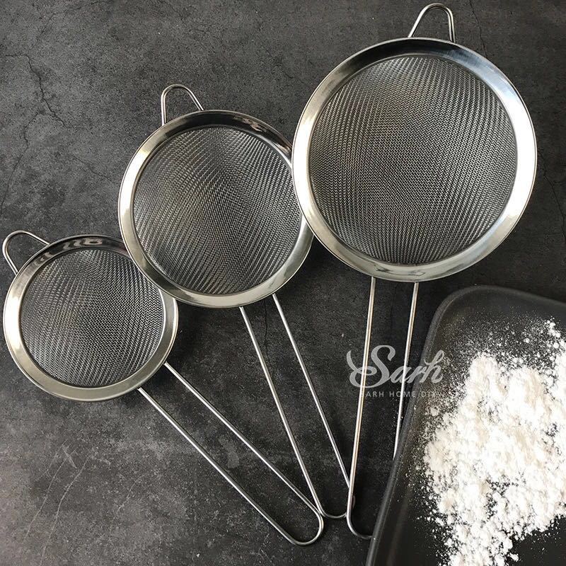 Bagning rustfrit stål håndholdt mel sigte pulveriseret sukker filternet sigte mel sig sig kok dessert maker værktøj miljøvenligt: 28 maske 5.5cm