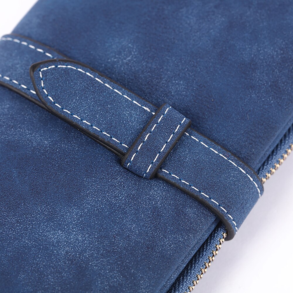 Geestock Vrouwen Lange Wallet Voor Pu Matte Anti-Diefstal Kaarthouder Dame Lederen Suede Retro Portemonnee Vrouwelijke Portemonnee handtas