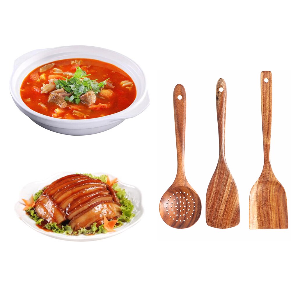 7 arten Natürliche Holz Geschirr Bambus Utensilien... – Vicedeal