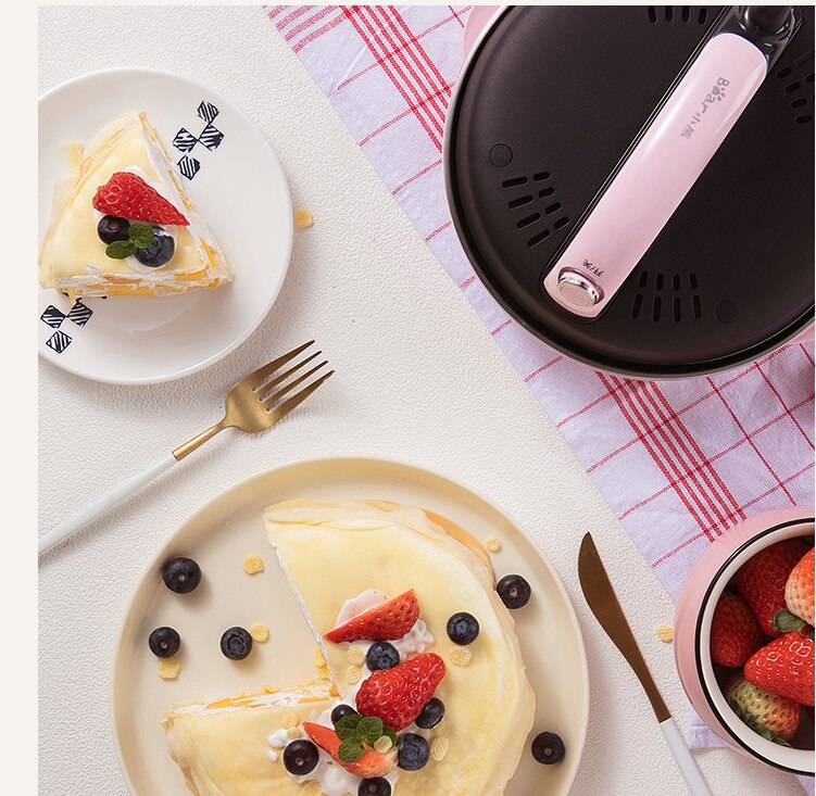 Automatic Non-stick Crepe Makers mini Pancake machine Pizza Maker Household Kitchen Tool electric baking pan Metal stent EU
